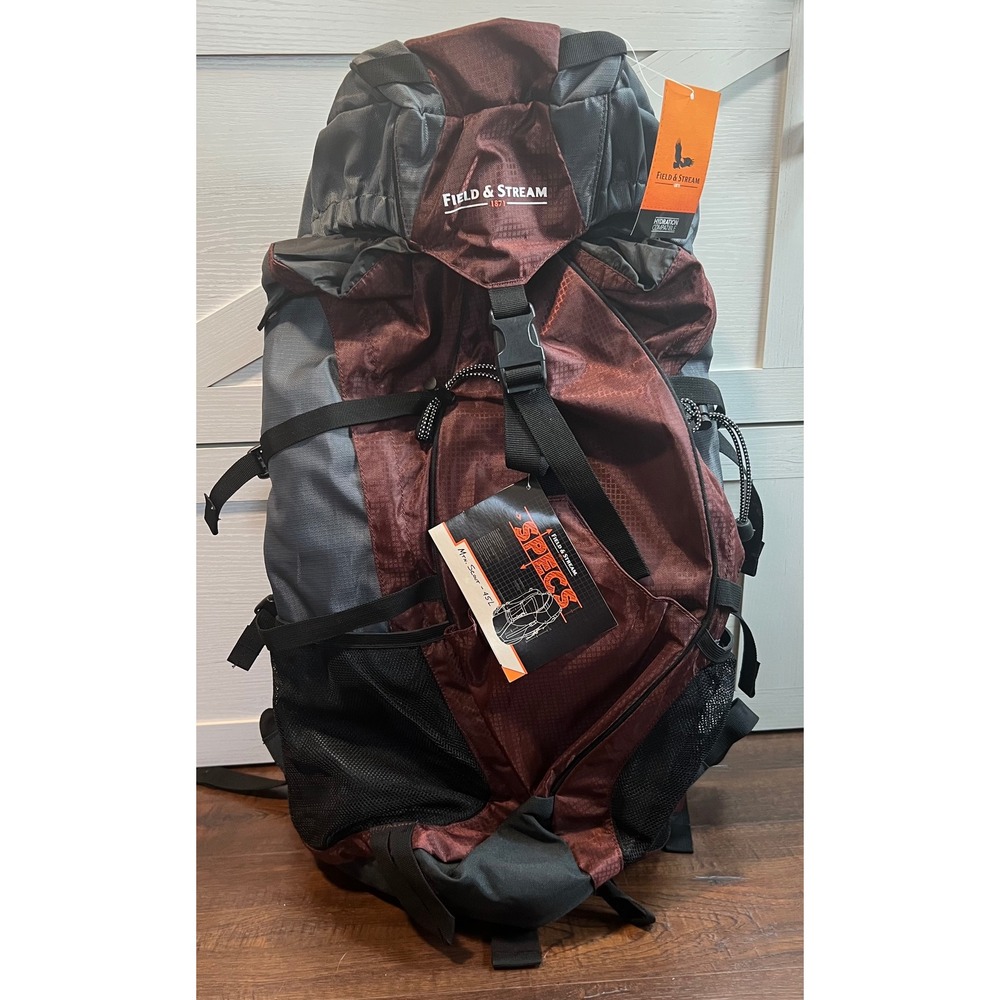 Field & Stream Mountain Scout 45L Internal Frame Backpack Burgundy Grey CEH01086